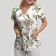 thumbnail image 6 of COMVALUE Cozy Fit Plus Size Scrub Shirts Medical Uniforms Tops Print Scrubs with Design (White, XXL), 6 of 7