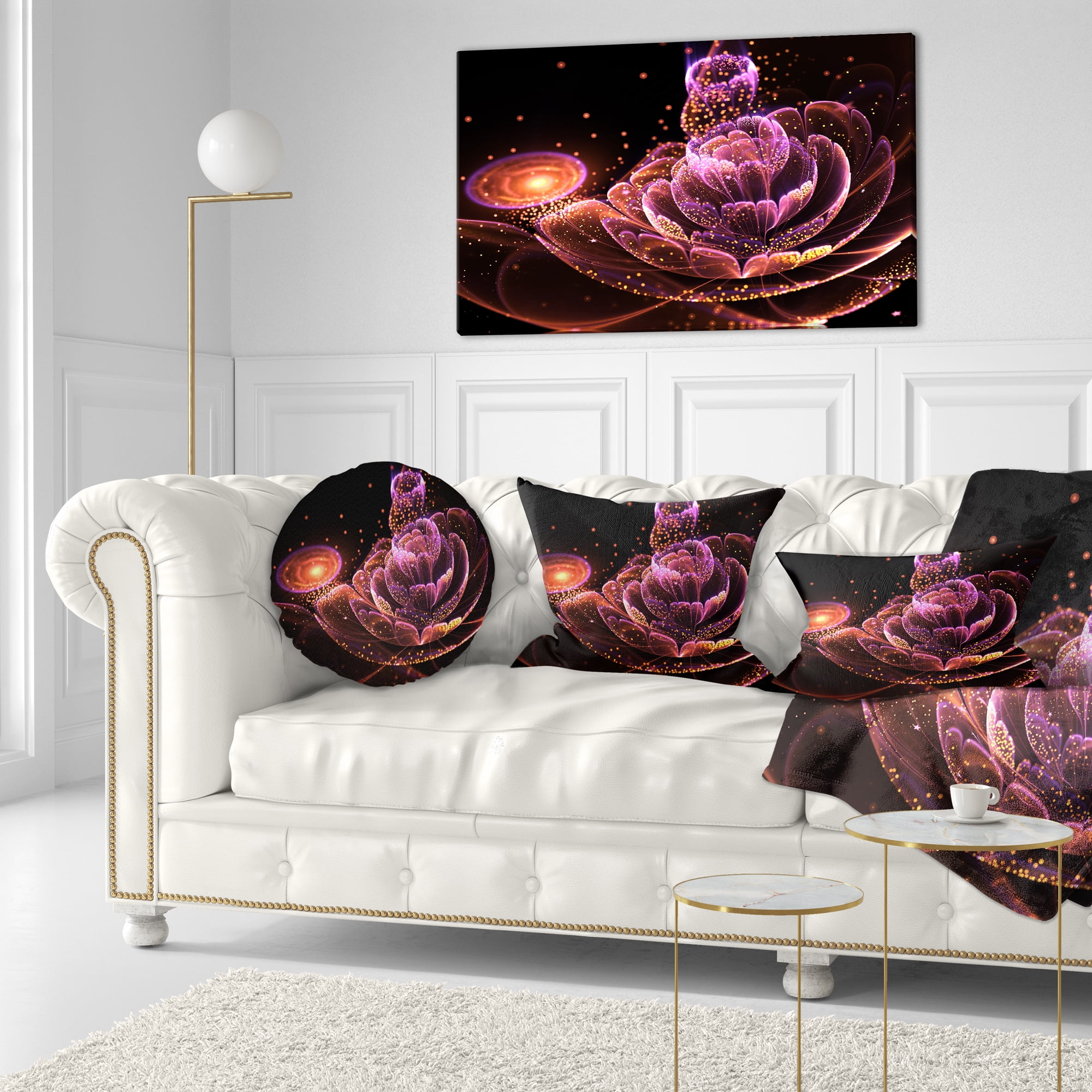 Designart 12" x 20" Pink Polyester Throw Pillow