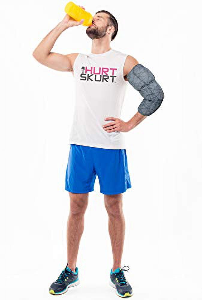 HurtSkurt - 2 in 1 - Harness-Free Fashionable Cold Therapy Compression Gel Sleeve & Ice Pack Stretch-to-Fit Large (Blackout)