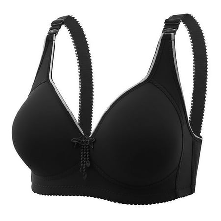 

KaLI_store Bras for Women Women s Bras Wireless Full Coverage Plus Size Minimizer Non Padded Comfort Soft Bra Black 38/85