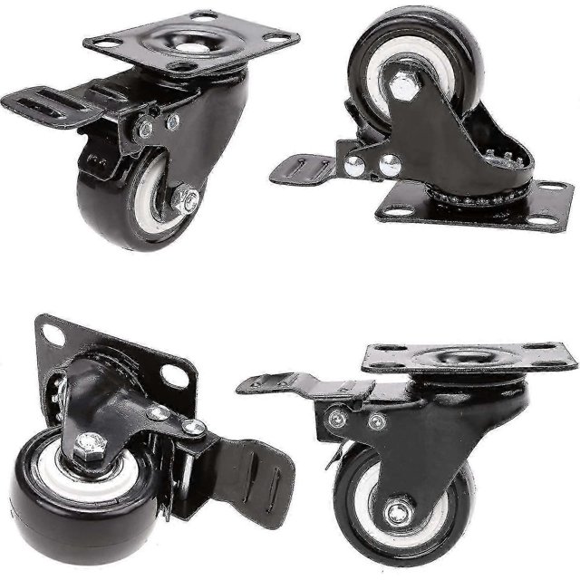 Ruedas giratorias ZHAOCHENG con freno 50 mm color negro Capacidad 400 kg