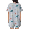 thumbnail image 3 of Picia Turtles And Shells Pajamas Sets for Women Soft Short-Sleeved Pjs with Lounge Shorts Two Piece Sleepwear-Medium, 3 of 9