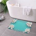 thumbnail image 3 of FJPT Non Slip Flannel Polyester Floor Mat With Floral Design And Pearl Accents For Bathroom Kitchen Bedroom Decor 16x24 inch, 3 of 5