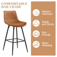 thumbnail image 5 of Kepane 24" Set of 4 Whiskey Brown Dining Chairs Modern Upholstered Faux Leather Armless Side Chairs with Sturdy Metal Legs, Perfect for Kitchen, Dining Room, or Small Spaces, 5 of 7