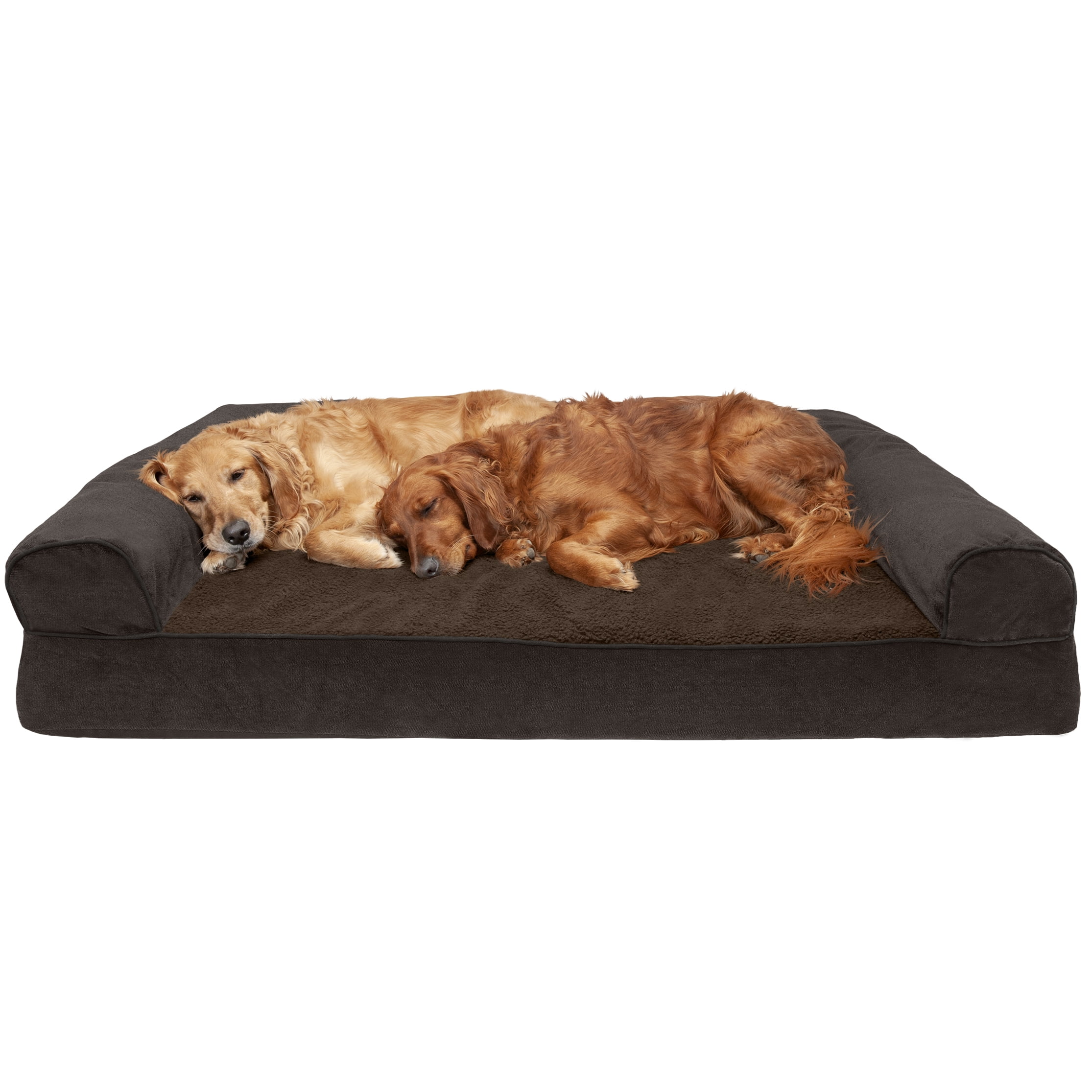 FurHaven Pet Dog Bed Orthopedic Faux Fleece & Chenille SofaStyle