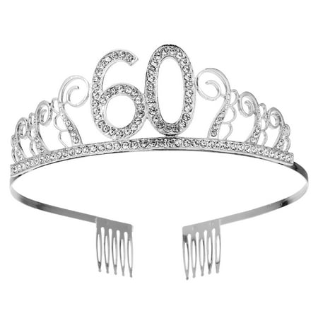 

Rosarivae Elderly Woman Birthday Crown Fashion Tiara Decor Shiny Rhinestone Headdress