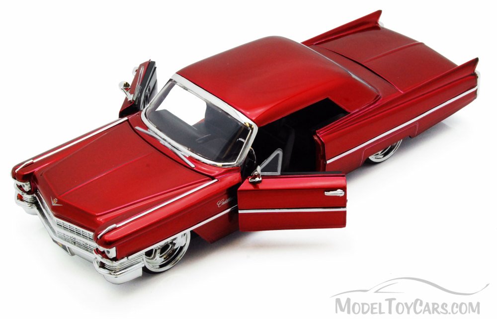 1963 Cadillac, Red - Jada Toys Bigtime Kustoms 90378 - 1/24 scale Diecast  Model Toy Car (Brand New, but NOT IN BOX)