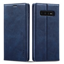 Dteck Wallet Case for Samsung Galaxy S10 Plus 6.4 Inch, Luxury PU Leather Soft Silicone Shockproof RFID Blocking Flip Case with Card Slots Holder Kickstand Magnetic Clasp Folio Phone Cover,Blue