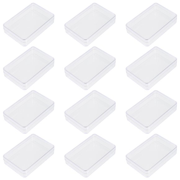 Shisuyan 12Pcs Plastic Poker Cards Boxes Clear Cards Cases Rectangular Storage Boxes