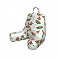 thumbnail image 1 of Watermelon Reading Pillow Cover, Hand Drawn Doodles of Juicy Fruit Slices, Unstuffed Printed Bed Rest Case from Soft Fabric, Small, Coral Olive Green, by Ambesonne, 1 of 4