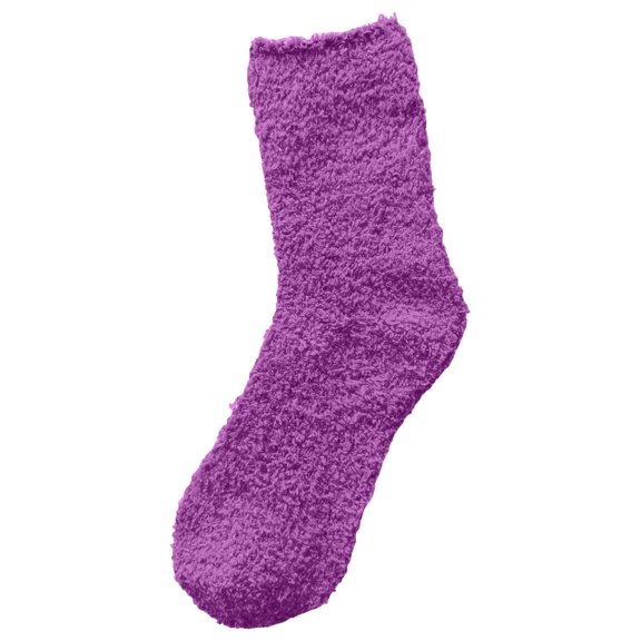 Nooxsoe Womens Thick Thermal Warm Fuzzy Fluffy Crew Slipper Socks Super Soft Winter Indoor Home Sleeping Daily Cabin Casual Wear Purple A