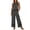 Gray 1, variant on 2 Piece Lounge Set for Women Cotton Linen Co Ord Sets Plus Size Sleeveless Round Neck Vest Tops & Wide Leg Trousers with Drawstring Loose Fit Casual Summer Holiday Travel Airport Outfits