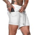 thumbnail image 1 of Men 2 In 1 Running Shorts 2 Layer Sportswear Training Quick Dry Beach Short Pants, 1 of 7