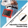 thumbnail image 7 of Case for Samsung Galaxy Tab S11 Ultra 2025 14.6 Inch with Screen Protector, 360 Degree Rotating Kickstand Hand Strap Heavy Duty Shockproof Cover with Shoulder Strap, Red, 7 of 7