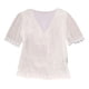 thumbnail image 4 of Pntutb moda mujer Casual sólido manga corta cuello en V encaje camiseta blusa tops Pntutb Pntutb-1447, 4 of 5