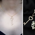 thumbnail image 3 of Rosec Jewels Lab Grown Diamond Heart Key Pendant Necklace - with Chain - Ready to Gift, 10K Yellow Gold, 3 of 8