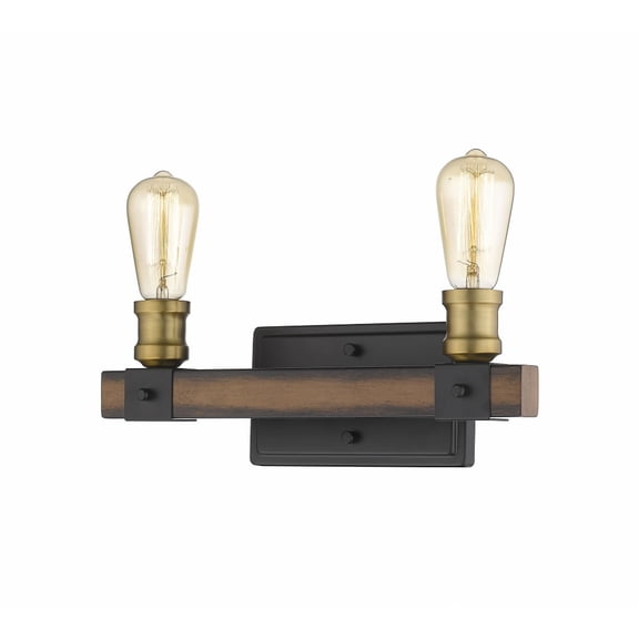 Z-Lite Kirkland 2 Light Steel Vanity Light in Rustic Mahogany