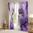 thumbnail image 3 of Manfei Cartoon Cat Lover Black Out Curtains, Kawaii Kitten Animal Curtains Pack of 2 (42x63 Each), Dreamy Purple Floral Bedroom Curtains, Curtains and Drapes Decor, 3 of 6