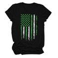 thumbnail image 3 of Bowake T-Shirt d'Été à Manches Courtes et Col Rond pour Femmes Fête de la Saint-Patrick, Basique et Décontracté, Imprimé Trèfle Shamrock, 3 of 4