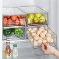 thumbnail image 6 of 2Pack Clear Fridge Drawers Pull Out Stackable Refrigerator Drawer Organizer Bins Pantry Storage Box Plastic Food Containers for Kitchen Bathroom Office Closet, 6 of 8