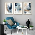 thumbnail image 5 of Large Navy Blue Brush Strokes Framed Canvas Wall Art Set,Abstract Neutral Art Painting,Modern Pastel Brown Artwork,Minimalist Shapes Wall Decor for Living Room,Bedroom,Office- 16''x24''x3, 5 of 6