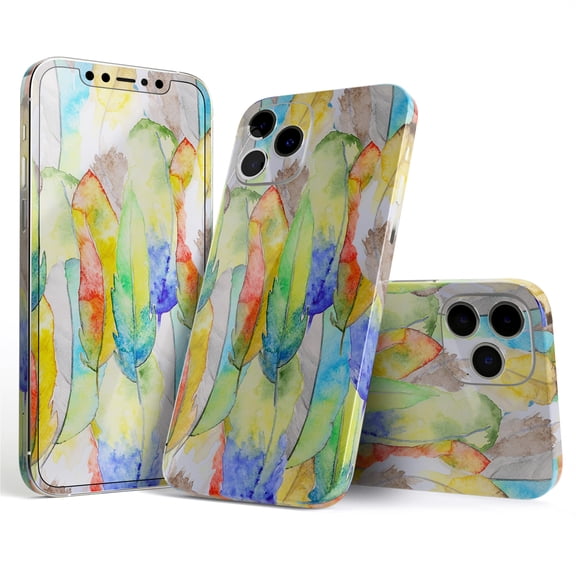 DesignSkinz Vivid Watercolor Feather Overlay Full-Body Skin Decal Wrap Cover for iPhone 16