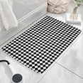 thumbnail image 3 of Black White Diamond Checkered Flannel Non Slip Door Rugs,Washable Door Mats Indoor,Decorative Door Mats,Dirt-Resistant and Absorbent Doormat for Entrance,Bedroom,Kitchen,Bathroom,23.5"x16", 3 of 5