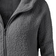 thumbnail image 4 of Sherpa Sweatshirts for Women Long Sleeve Zip Up Hoodies Casual Winter Fleece Jacket with Pockets Dark Gray 4XL, 4 of 6
