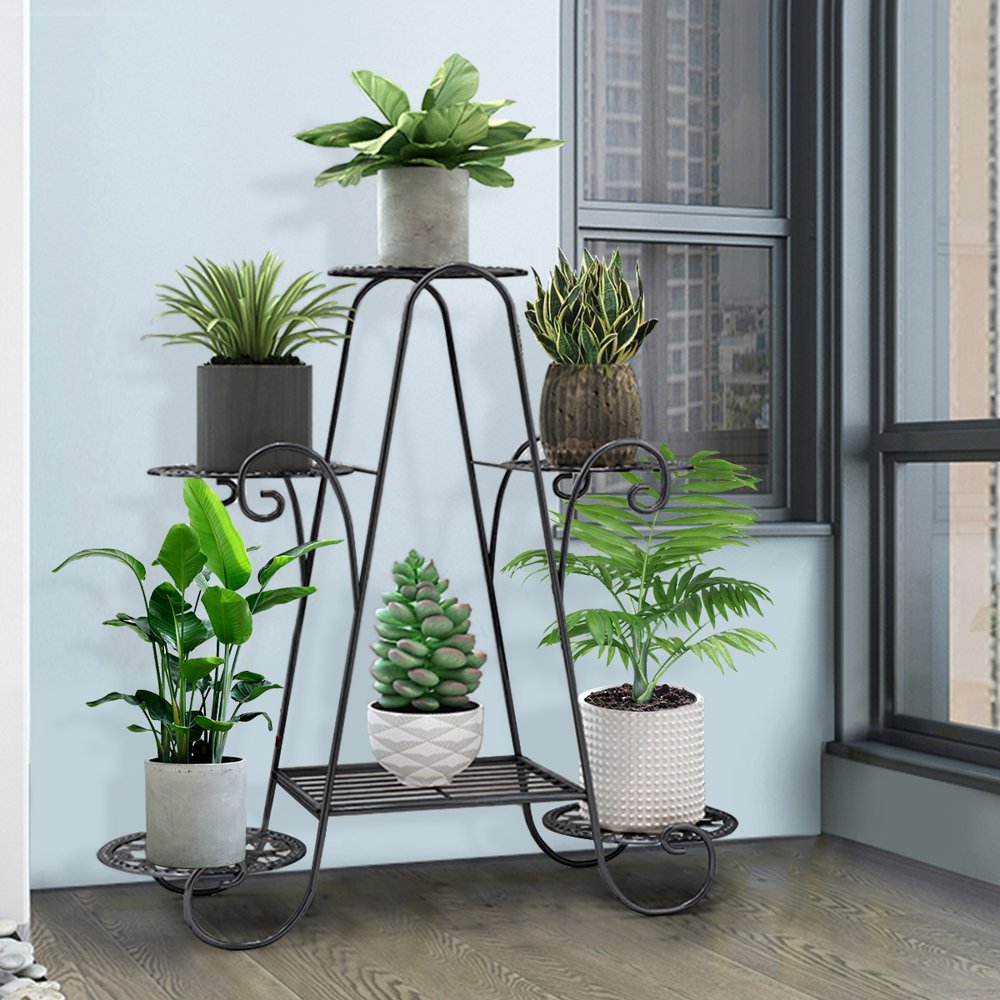 YingTrading Metal Plant Shelf Flower Display Stand Garden Planter