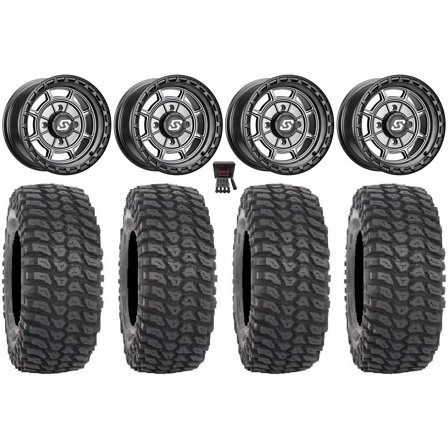 Sedona Rift 15x7 Wheels Grey 35" XCR350 Tires Can-Am Maverick X3 / Honda Pioneer 1000 / Talon