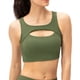 thumbnail image 1 of Sujetador Deportivo Push Up Para Mujer Tops Cortos Huecos Atractivos Con Copas Extraíbles Entrenamiento Fitness Yoga Bra - Verde, 1 of 7