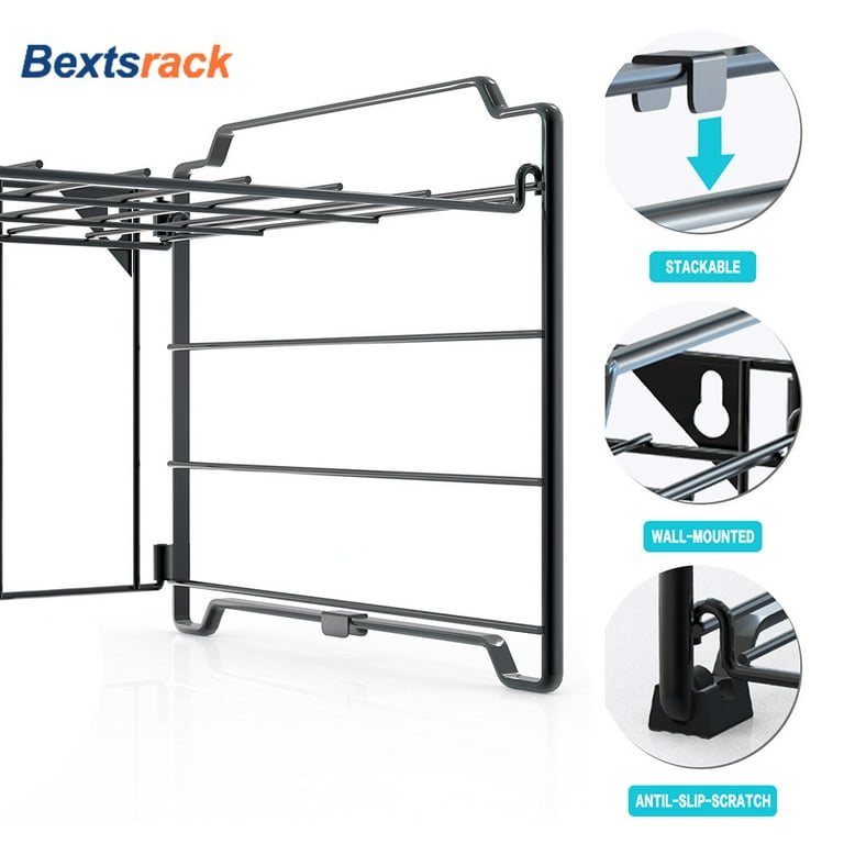 Bextsrack 2-Layers Adjustable Length Dish Rack for Storage Kitchen