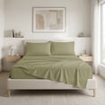 thumbnail image 3 of Elegant Comfort Deep Pocket 4-Piece Bed Sheet Set, Ultra-Soft Microfiber, Luxury Bedding Gift, California King, Sage, 3 of 6