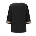 thumbnail image 6 of Mlzmgr Women Blouses 3/4 Sleeve Crew Neck Casual Shirts Loose Fitted Daily Loungewear Tops for Women, 6 of 8