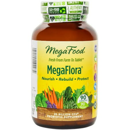 MegaFood mégaflore 20 milliards UFC Supplément probiotique - 90 Vegetarian Capsules | Nourrissez | reconstruire | Protéger