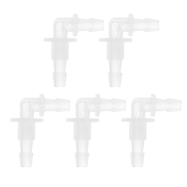 Conectores de codo de rosca G1/8 para manguera ID de 7/32" de Unique Bargains, 5 Pcs, Acuario PP Transparente