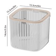 Violete Mini Desktop Trash Can with Press Lid | Plastic White/Gray Desk Basket for Living Room, Office, or Home | 6x6x3.2in & 6x6x5.5in Sizes | Easy-Open Flip Top, Sturdy Storage Bin for Sundries,