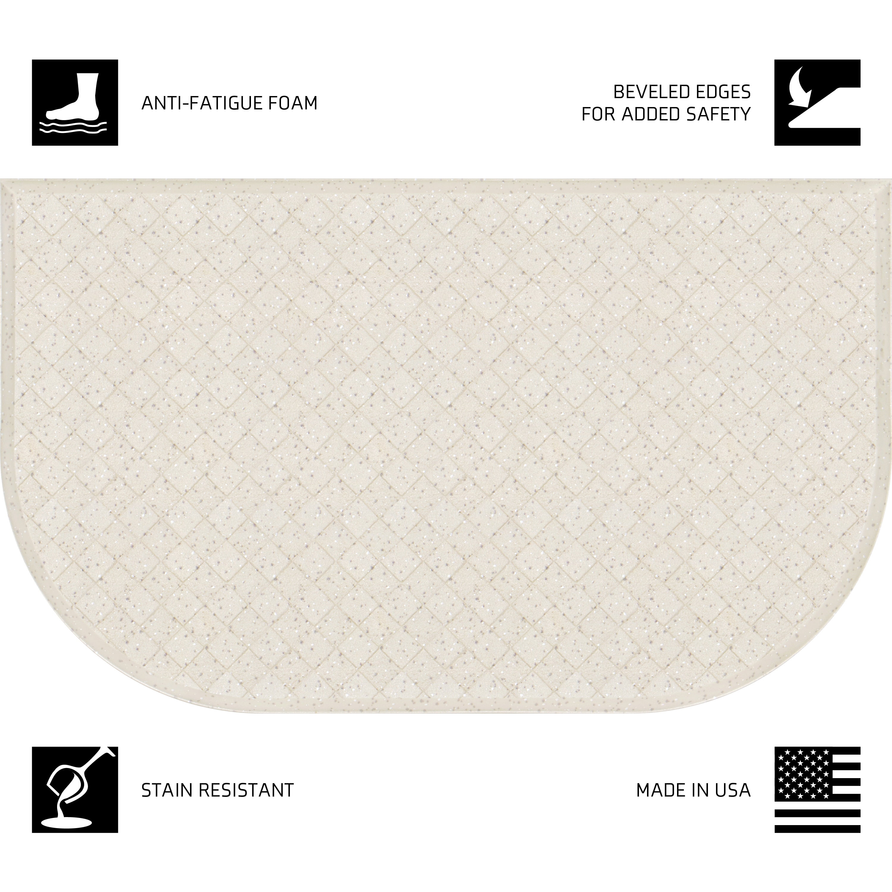 Mainstays Anti-Fatigue Comfort Mate D Shaped Kitchen Mat; Papyrus Beige, 18”x 30”
