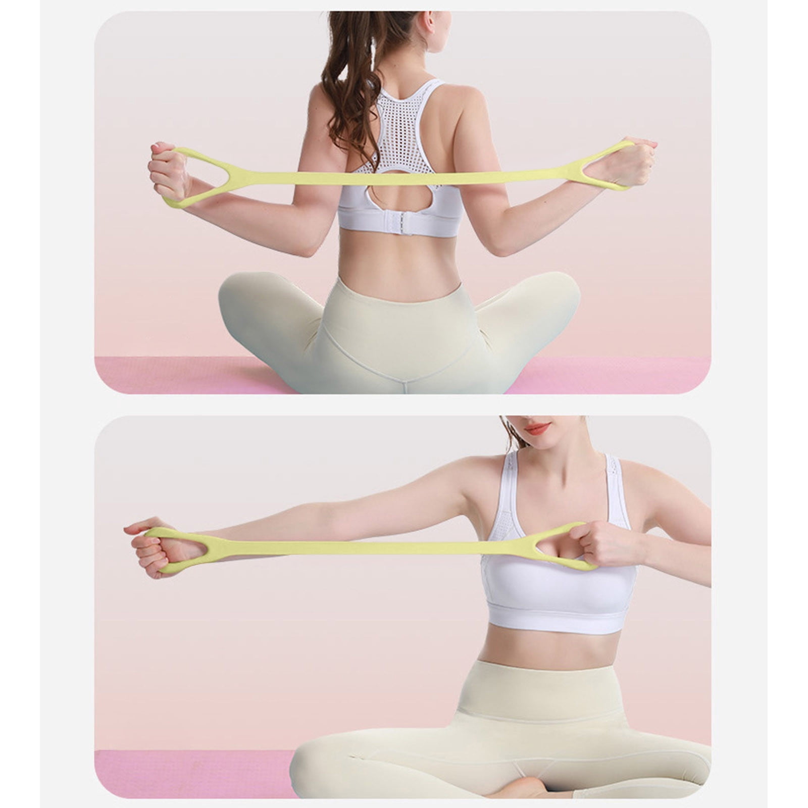 Werulen Yoga Resistance Band Multi Functional Stretching Assist Flexible,Home Fitness Shoulder Back Body Training,Workout Pull Rope,Exercise Band Tool,Body Training Accessory