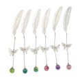thumbnail image 4 of Marcapáginas con forma de pluma de Metal de estilo chino, marcapáginas creativo inmortal de flores secas, hojas de mariposa, regalo para el día del maestro, 4 of 5