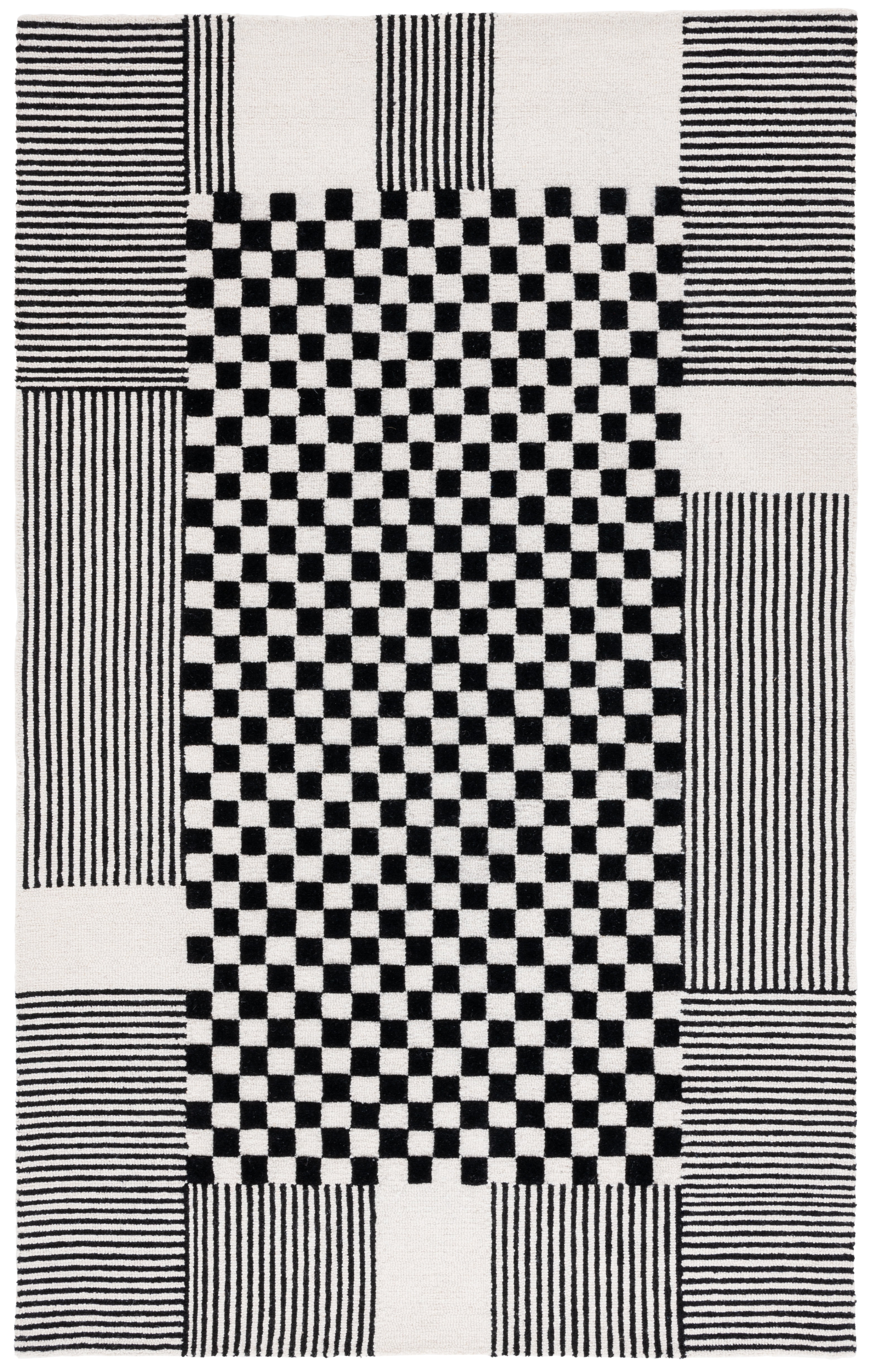 Safavieh Genre Nanette Geometric Area Rug, Black/Ivory, 3' x 5'