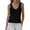 Black-08, variant on Women's Ribbed Knit Scallop Trim Tank Top V-Neck Sleeveless Casual Cami Fitted Summer Basic Top