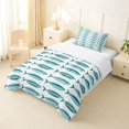 thumbnail image 2 of Manfei Rustic Mackerel Fish Twin Comforter Sets, Cartoon Scale Bedding Set, Cyan Teal, Reversible, 2pcs, 1 Comforter and 1 Pillowcase, 2 of 7
