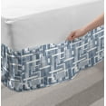 thumbnail image 2 of Geometric Bed Skirt, Minimalist Futuristic Digital Bars Stripes Hightech Style Illustration, Elastic Bedskirt Dust Ruffle Wrap Around for Bedding Decor, 4 Sizes, Cadet Blue Grey White, by Ambesonne, 2 of 2