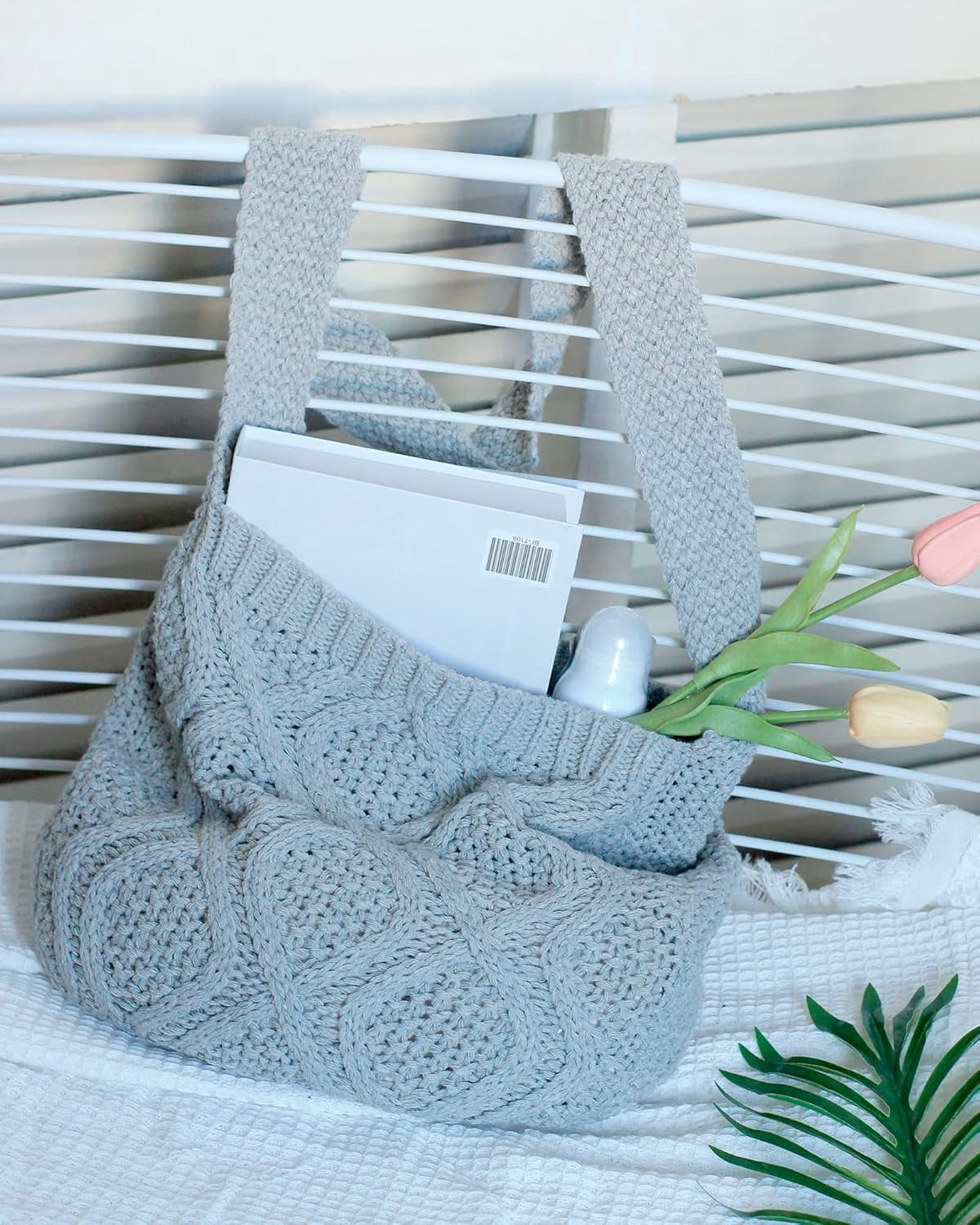 CAILDANL Handmade Crochet Bag–Boho Chic Shoulder Bag, Aesthetic Kinted Bag,Cute Crossbody Bag,Beach, Shoppingor Daily Use
