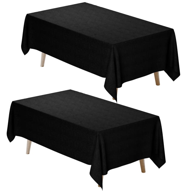 Mantel Fixwal, tela de poliéster negro, 152 x 259 cm, paquete de 2