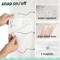 thumbnail image 5 of Yiannan No Hook Slub Textured Shower Curtain with Snap-in PEVA Liner, Mesh Window - White, 71 x 74, 5 of 6