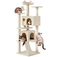 thumbnail image 1 of Cat Tree Yaheetech de 1,8 m de altura con rascadores para condominios, color beige, 1 of 9