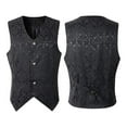 thumbnail image 2 of Chaleco Steampunk Hugo medieval ajustado para hombre de jacquard vintage, 2 of 8