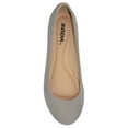 thumbnail image 2 of Soda Shoes Comfortable Women Ballet Casual Flat Round Toe Memory Gel Insole Memory Foam Loafers KREME-S Taupe Gray Nubuck 10, 2 of 2